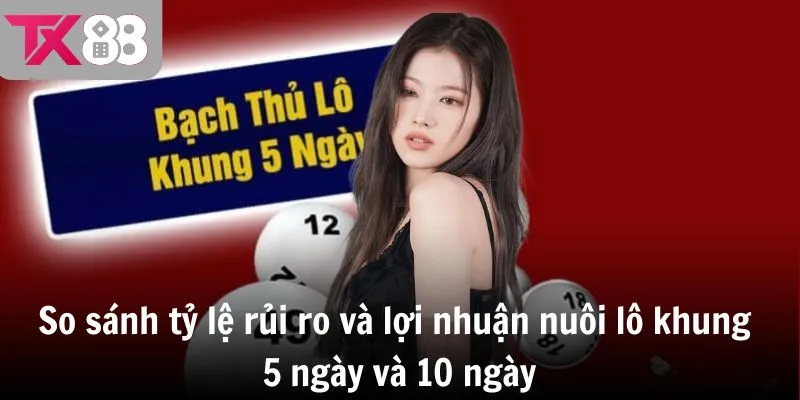 So sánh tỷ lệ rủi ro và lợi nhuận nuôi lô khung 5 ngày và 10 ngày